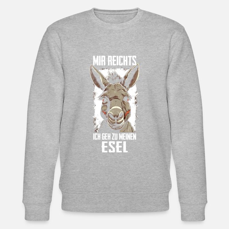 Esel Eselchen Maultier Muli - Stanley/Stella Unisex Bio-Sweatshirt CHANGER  - Grau meliert