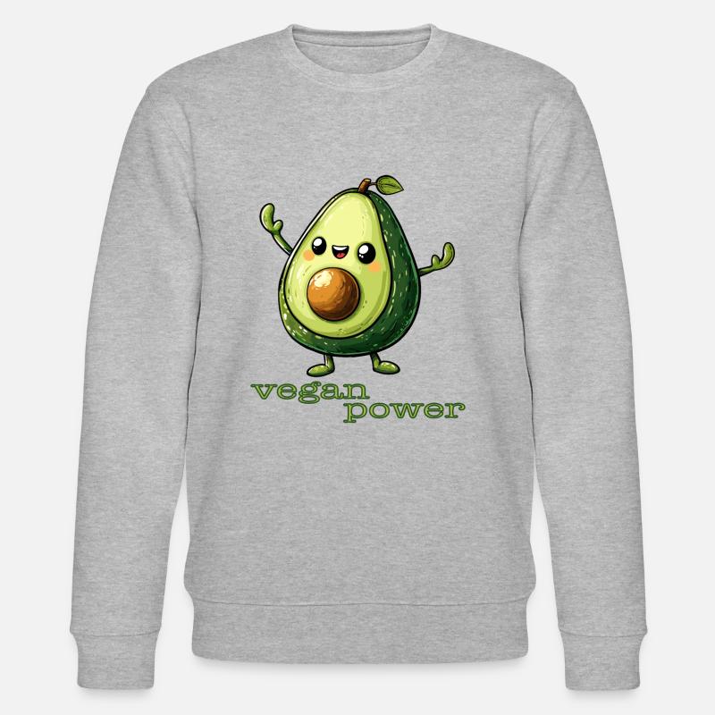 vegan power - avocado - Stanley/Stella Unisex Bio-Sweatshirt CHANGER  - Grau meliert