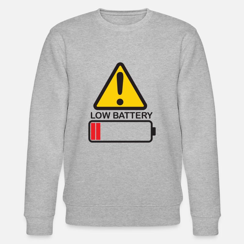 Avertissement de batterie faible - Sweat bio CHANGER Stanley/Stella Unisexe - gris chiné