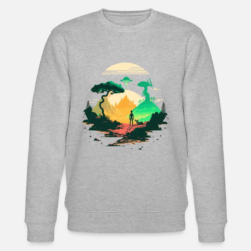 Fremde Welt - Stanley/Stella Unisex Bio-Sweatshirt CHANGER  - Grau meliert