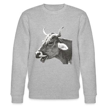 Lachende Kuh schiefer - Stanley/Stella Unisex Bio-Sweatshirt CHANGER  - Grau meliert - Vorne - Nik (191cm) & Marisol (170cm)