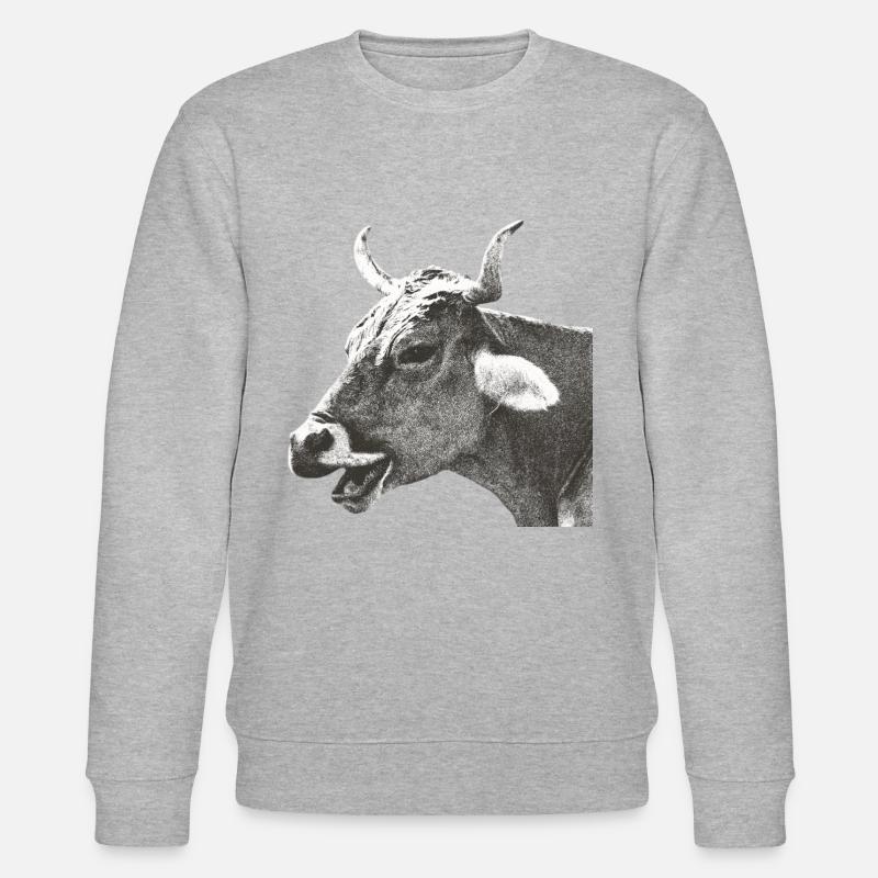 Lachende Kuh schiefer - Stanley/Stella Unisex Bio-Sweatshirt CHANGER  - Grau meliert