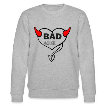 Bad girl devil devil heart demon devil heart - Stanley/Stella CHANGER Unisex Organic Sweatshirt - heather grey - Front - Nik (191cm) & Marisol (170cm)