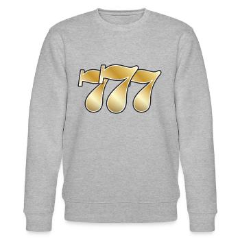 777 casino jackpot symbol gold - Stanley/Stella Unisex Bio-Sweatshirt CHANGER  - Grau meliert - Vorne - Nik (191cm) & Marisol (170cm)