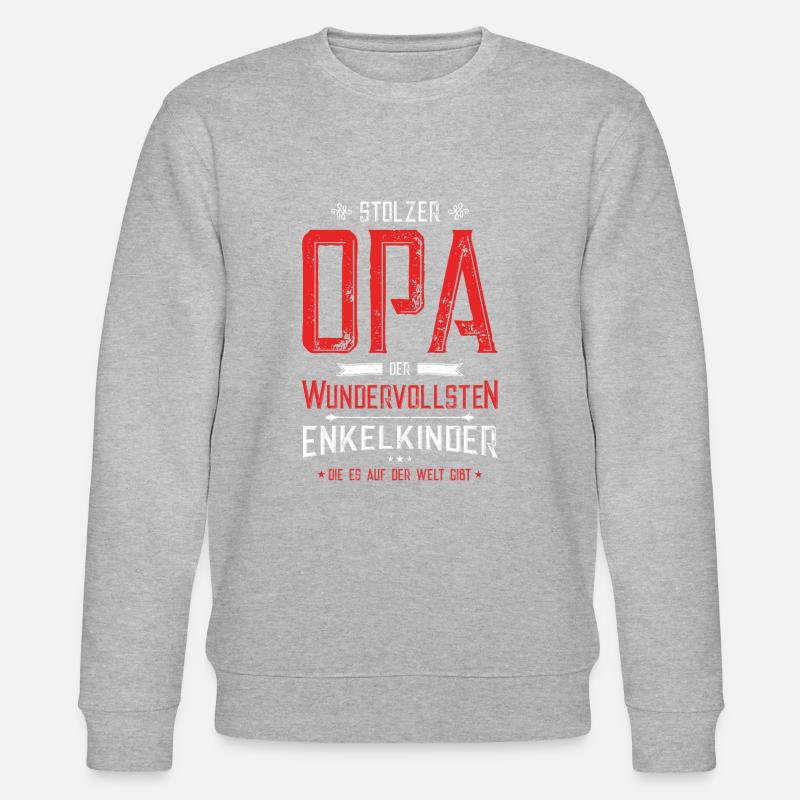 Stolzer Opa Enkelkinder - Stanley/Stella Unisex Bio-Sweatshirt CHANGER  - Grau meliert
