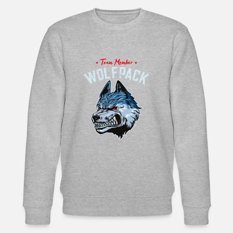 wolf wolfpack team - Stanley/Stella CHANGER Unisex Organic Sweatshirt - heather grey