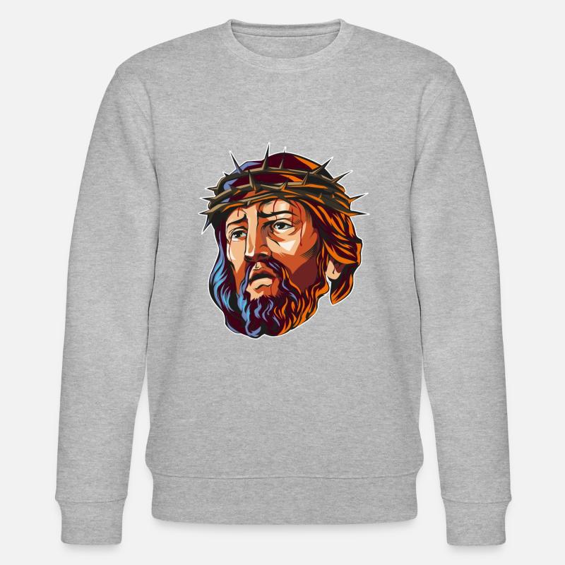 Tête de Jésus-Christ - Sweat bio CHANGER Stanley/Stella Unisexe - gris chiné