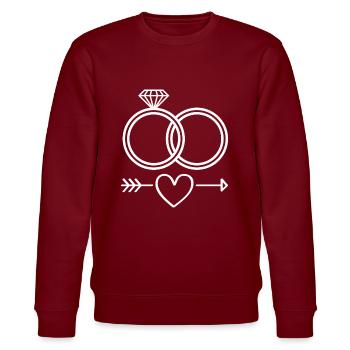 Anneaux de mariage symbole icône anneaux - Sweat bio CHANGER Stanley/Stella Unisexe - bordeaux - Devant - Nik (191cm) & Marisol (170cm)