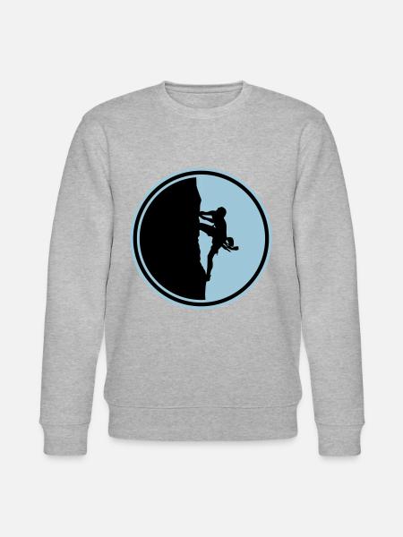 climbing mountaineering silhouette circle - Stanley/Stella CHANGER Unisex Organic Sweatshirt - heather grey