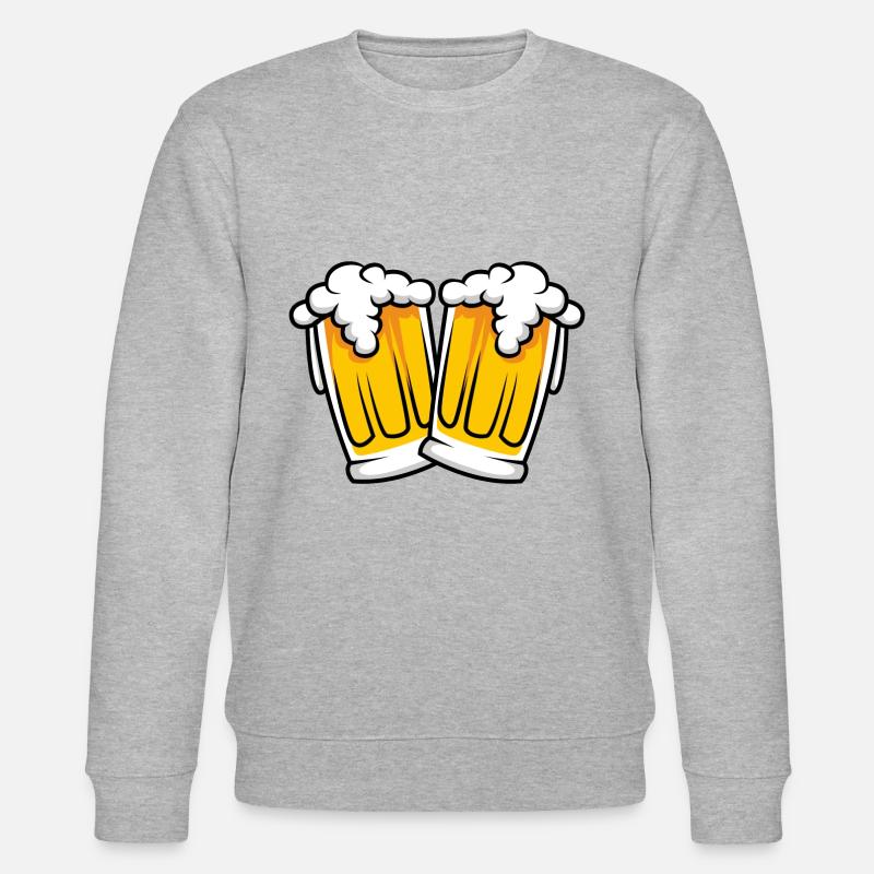 Bierglas Bierkrug Bier Comic - Stanley/Stella Unisex Bio-Sweatshirt CHANGER  - Grau meliert
