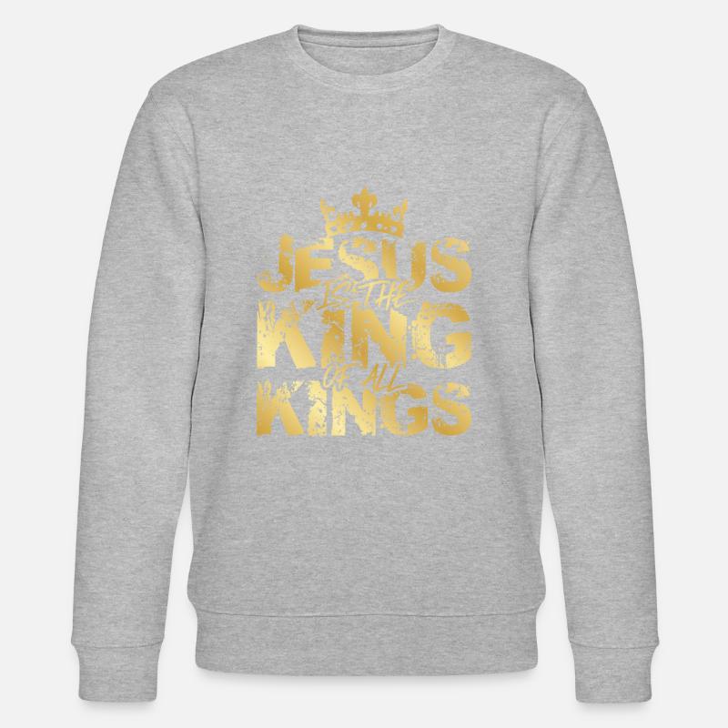 Jésus Roi Christ Roi - Sweat bio CHANGER Stanley/Stella Unisexe - gris chiné