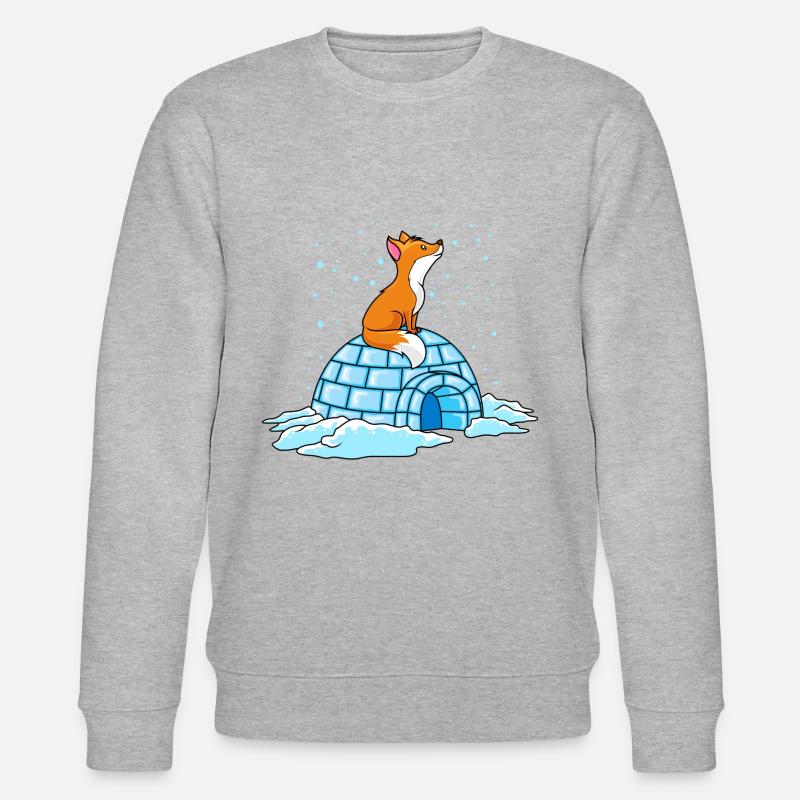 fuchs iglu winter ploar comic - Stanley/Stella Unisex Bio-Sweatshirt CHANGER  - Grau meliert