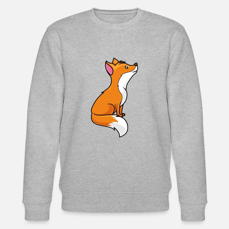 fox comic - Stanley/Stella CHANGER Unisex Organic Sweatshirt - heather grey