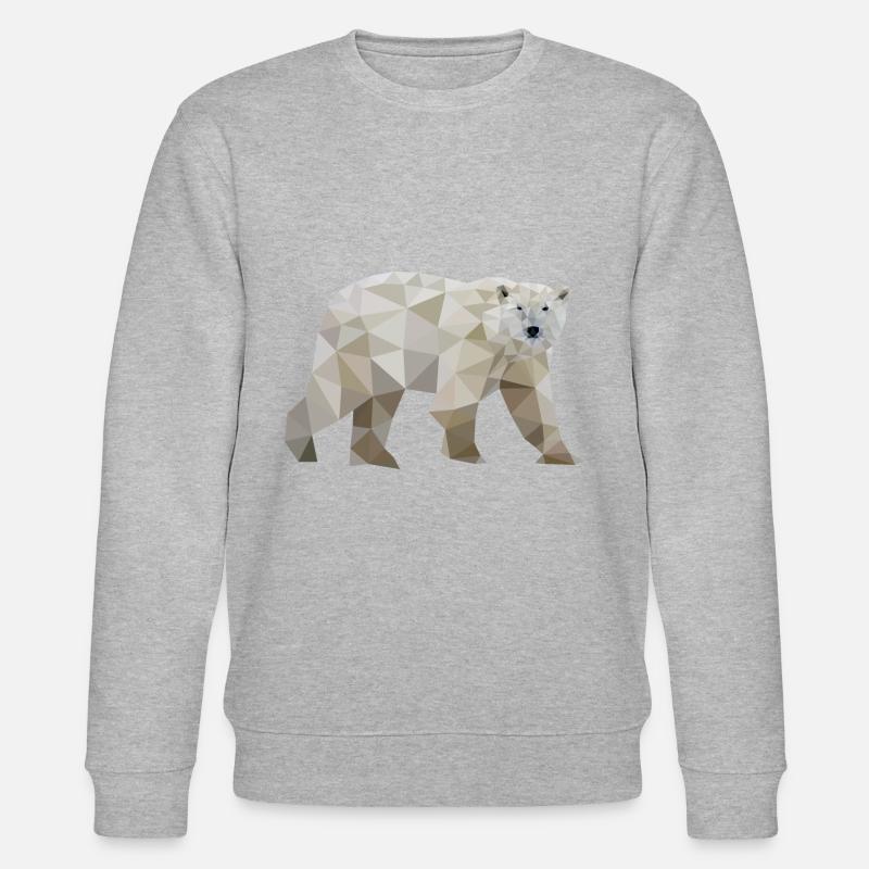 ours polaire polygone ours polaire - Sweat bio CHANGER Stanley/Stella Unisexe - gris chiné