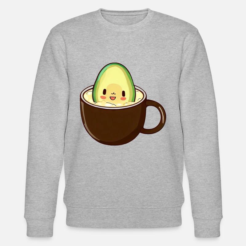 Avocado badet in Kaffee - Stanley/Stella Unisex Bio-Sweatshirt CHANGER  - Grau meliert