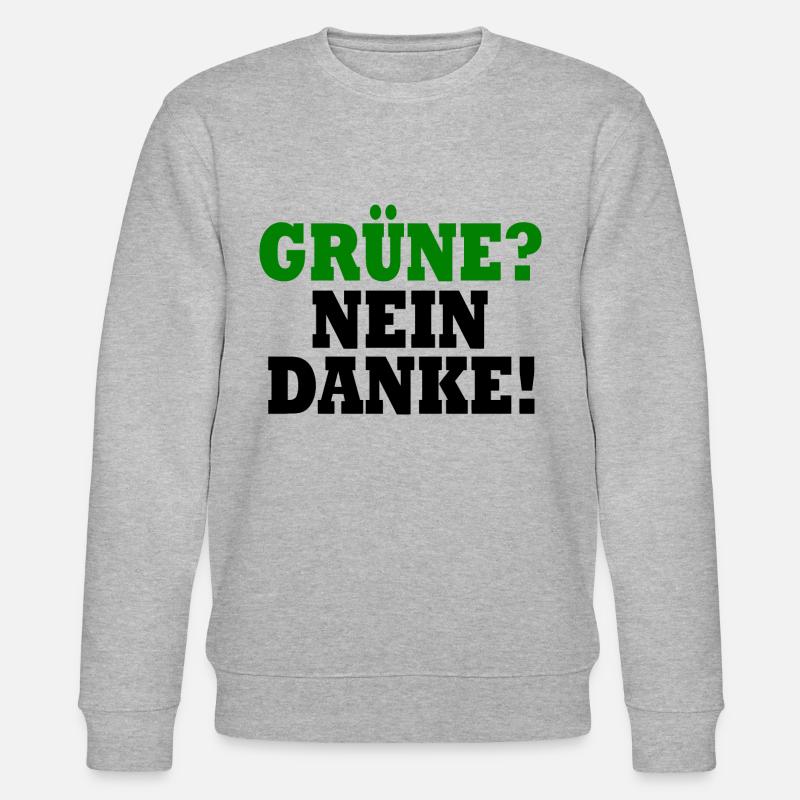 grüne nein danke - Stanley/Stella Unisex Bio-Sweatshirt CHANGER  - Grau meliert