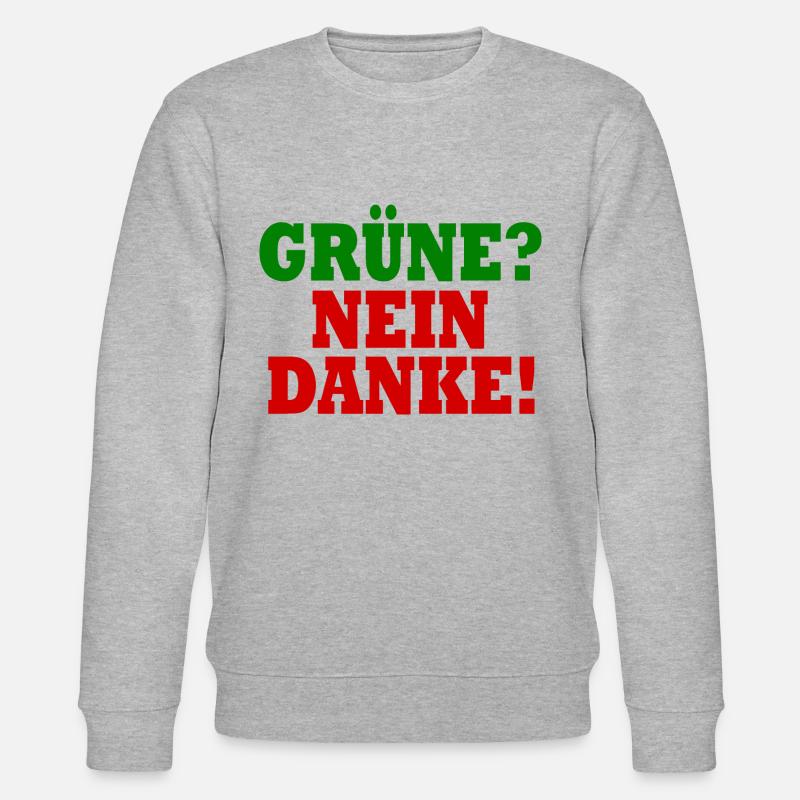 grüne nein danke - Stanley/Stella Unisex Bio-Sweatshirt CHANGER  - Grau meliert
