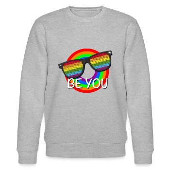 BE YOU GAY PRIDE - Stanley/Stella Unisex Bio-Sweatshirt CHANGER  - Grau meliert - Vorne - Nik (191cm) & Marisol (170cm)