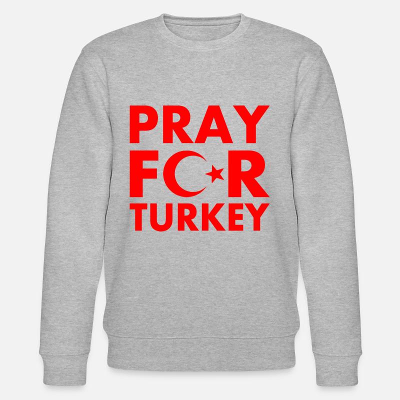 Pray for turkey - Stanley/Stella Unisex Bio-Sweatshirt CHANGER  - Grau meliert