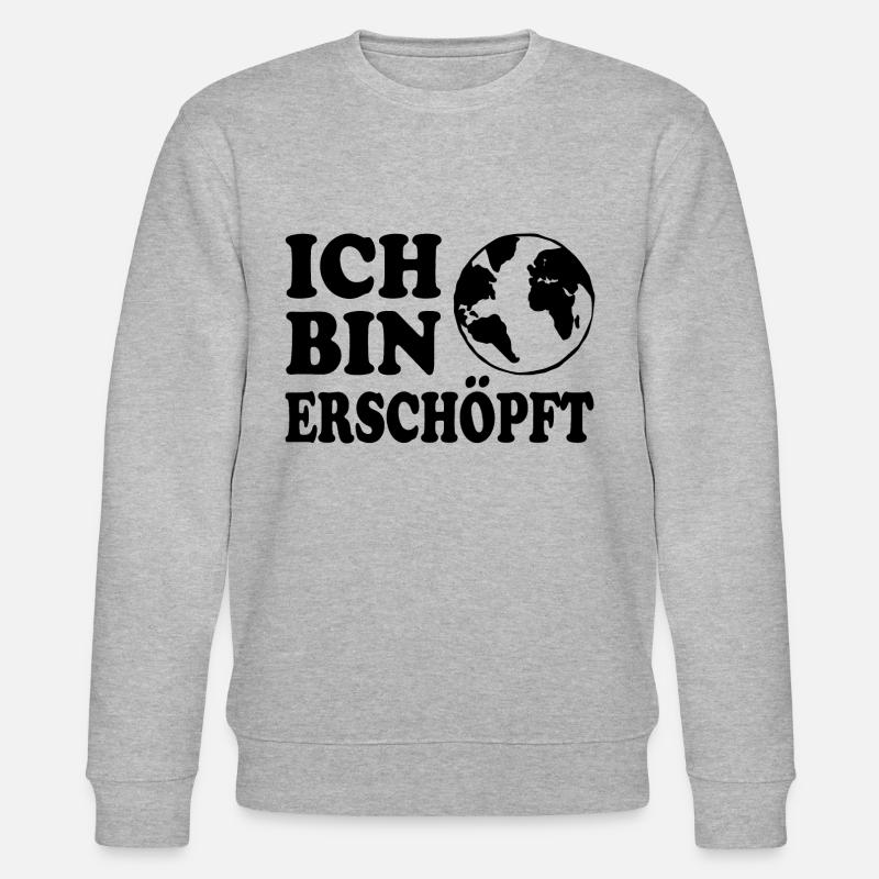 ich bin erschöpft - Stanley/Stella Unisex Bio-Sweatshirt CHANGER  - Grau meliert