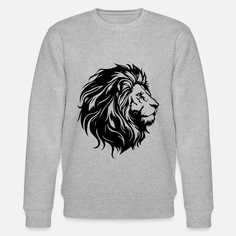 Löwenkopf Löwe Silhouette - Stanley/Stella Unisex Bio-Sweatshirt CHANGER  - Grau meliert