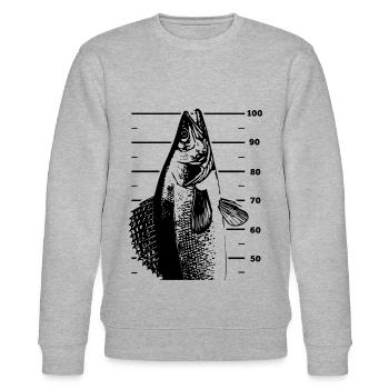 LetzterWurf Meter Zander Anglershirt - Stanley/Stella Unisex Bio-Sweatshirt CHANGER  - Grau meliert - Vorne - Nik (191cm) & Marisol (170cm)