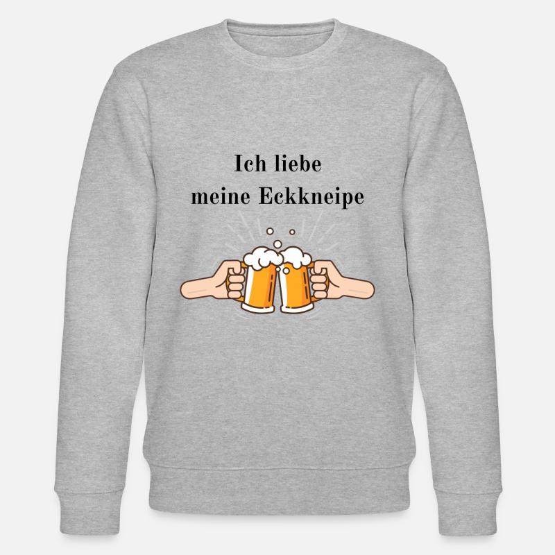 Ich liebe meine Eckkneipe - Stanley/Stella Unisex Bio-Sweatshirt CHANGER  - Grau meliert