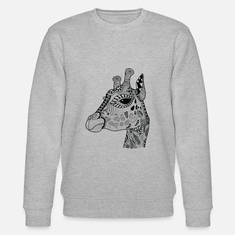 Girafe dessinant la faune - Sweat bio CHANGER Stanley/Stella Unisexe - gris chiné