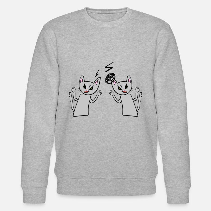 Katzen streit wut wütend katze - Stanley/Stella Unisex Bio-Sweatshirt CHANGER  - Grau meliert