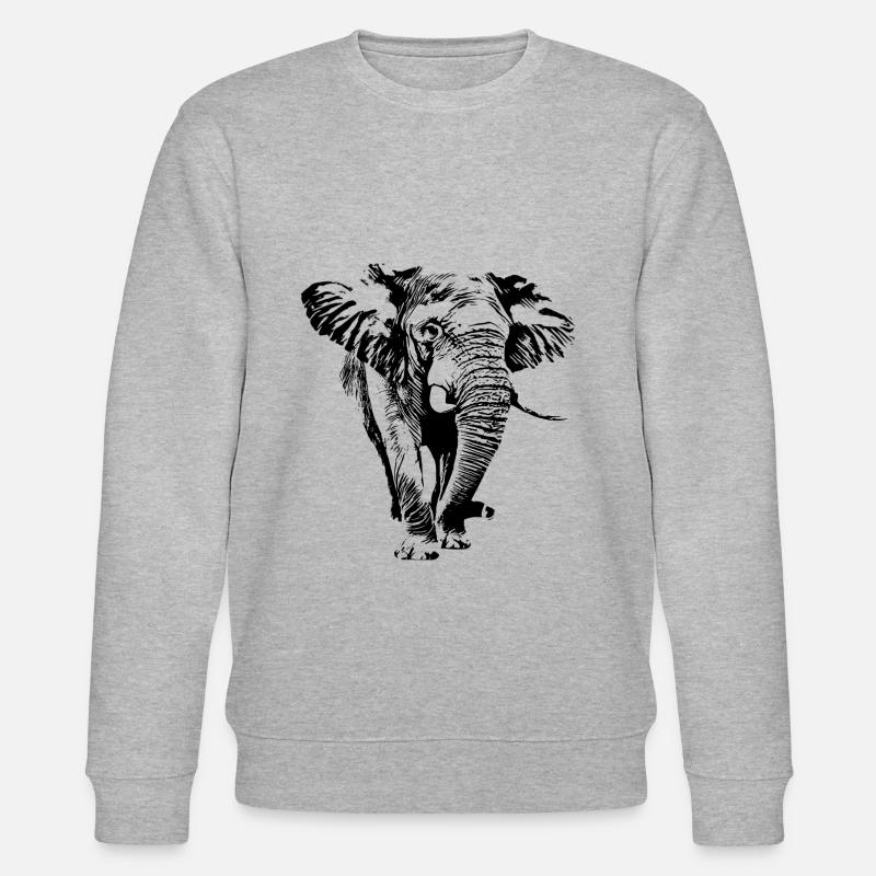 Elefant - Stanley/Stella Unisex Bio-Sweatshirt CHANGER  - Grau meliert
