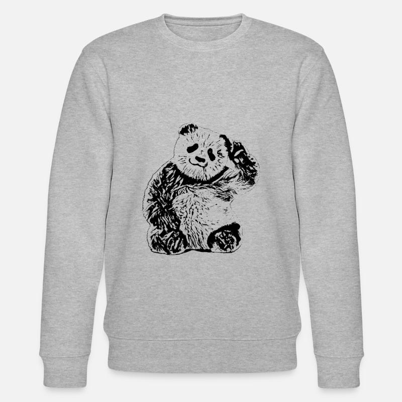 Panda - Stanley/Stella Unisex Bio-Sweatshirt CHANGER  - Grau meliert