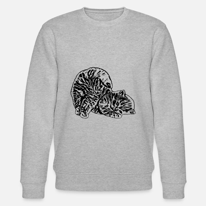 Katze - Stanley/Stella Unisex Bio-Sweatshirt CHANGER  - Grau meliert