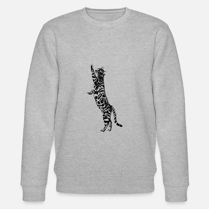 Katze - Stanley/Stella Unisex Bio-Sweatshirt CHANGER  - Grau meliert