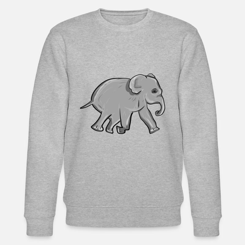 Tier Elefant Symbol Grau - Stanley/Stella Unisex Bio-Sweatshirt CHANGER  - Grau meliert