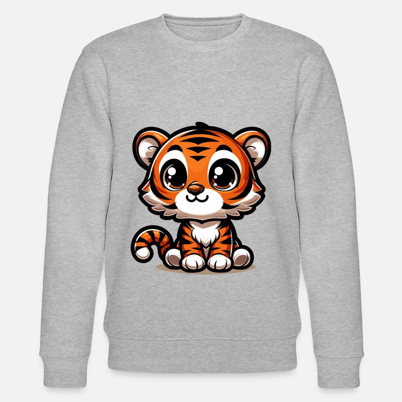 Bébé tigre mignon - Sweat bio CHANGER Stanley/Stella Unisexe - gris chiné