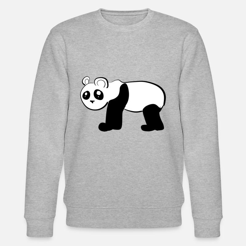 Bär Panda Tier Symbol - Stanley/Stella Unisex Bio-Sweatshirt CHANGER  - Grau meliert