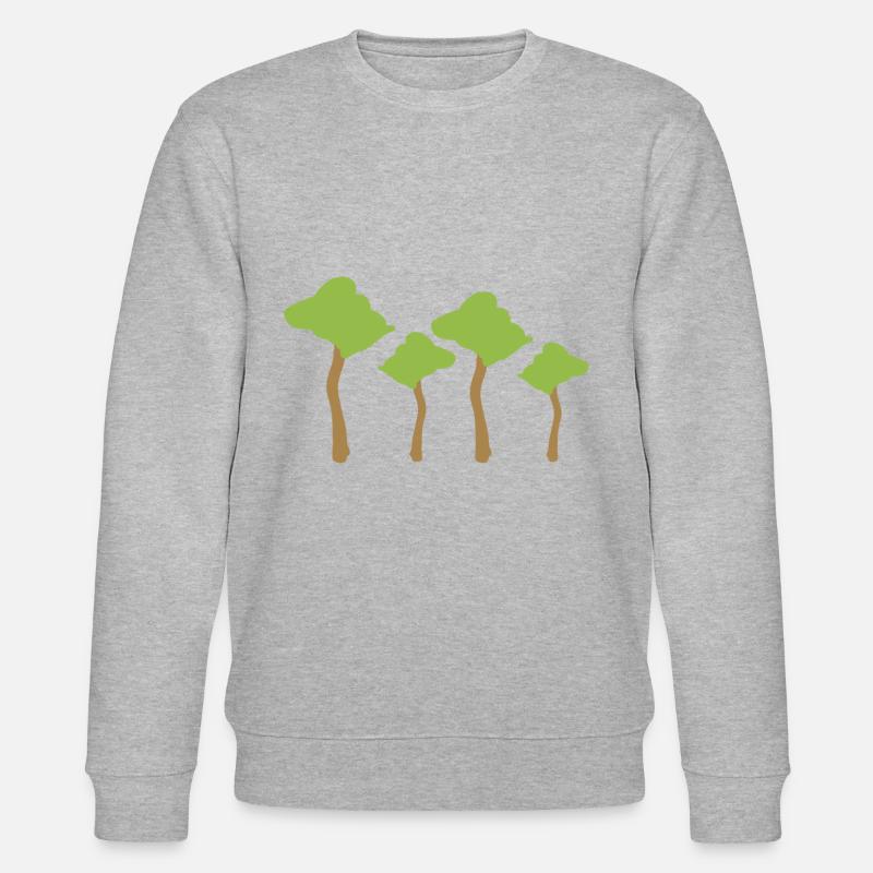 vier Bäume Baum Wald - Stanley/Stella Unisex Bio-Sweatshirt CHANGER  - Grau meliert