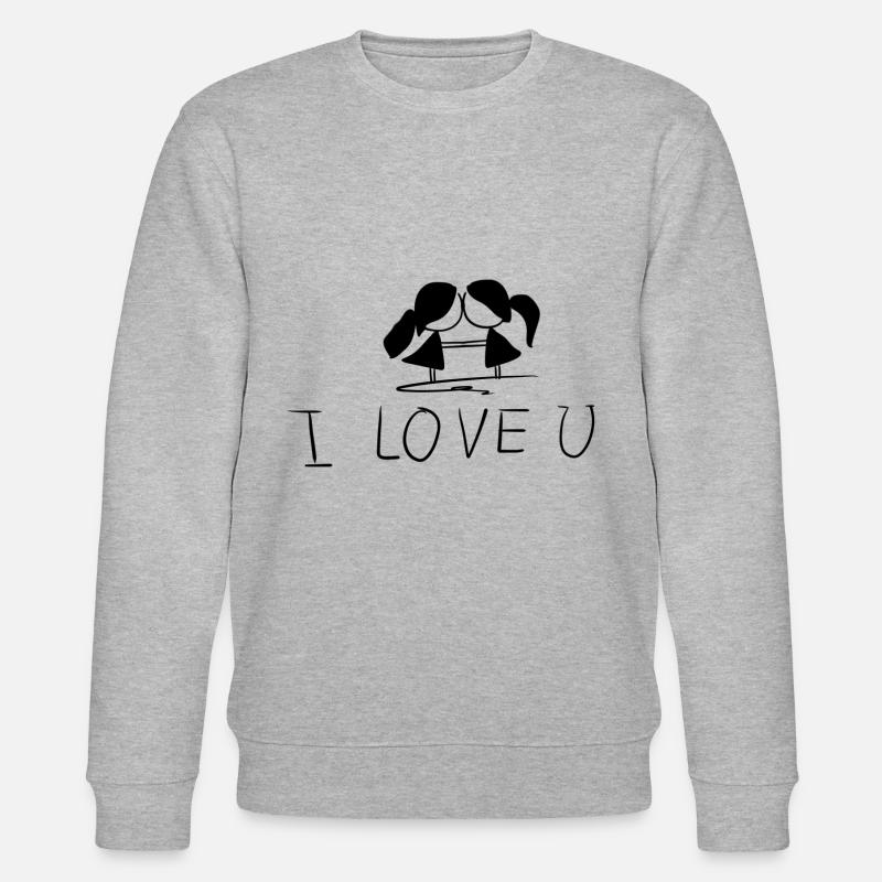 couple lesbien je t’aime - Sweat bio CHANGER Stanley/Stella Unisexe - gris chiné