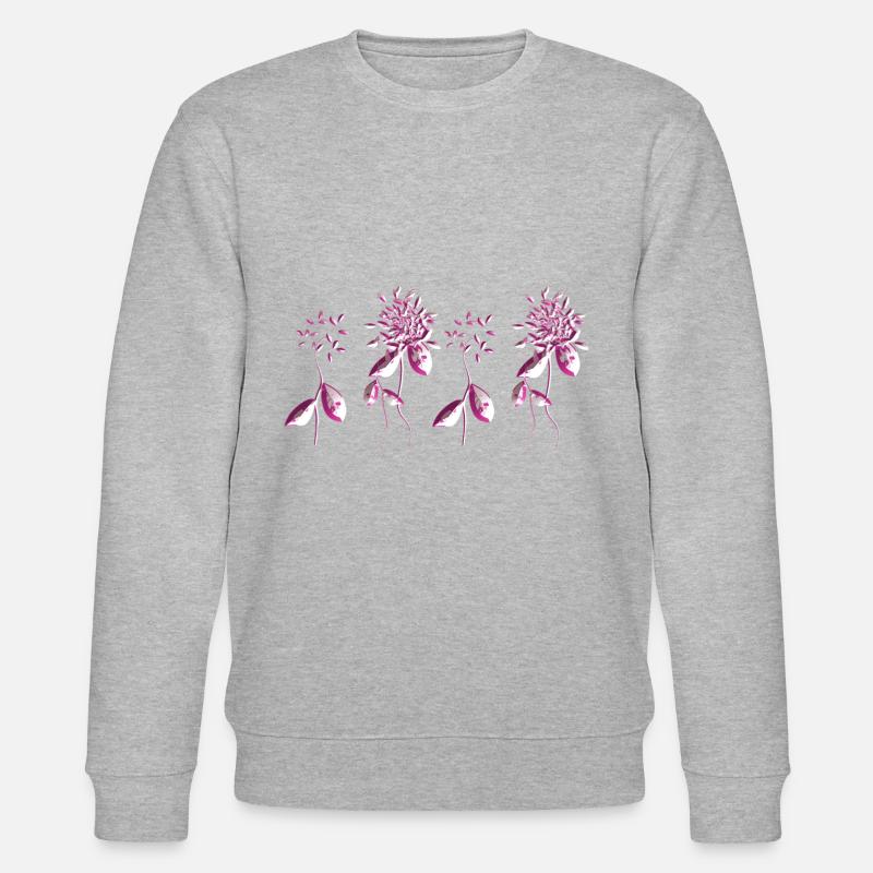 vier rosa blumen pflanzen - Stanley/Stella Unisex Bio-Sweatshirt CHANGER - Grau meliert