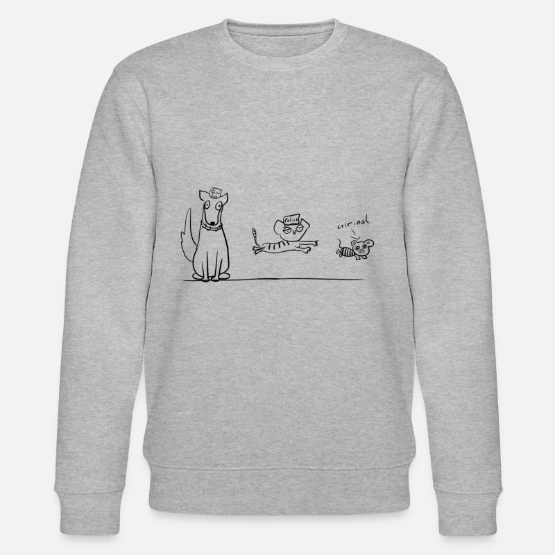 hund katze - Stanley/Stella Unisex Bio-Sweatshirt CHANGER  - Grau meliert