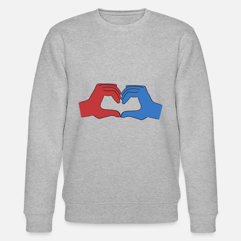 herz rot - Stanley/Stella Unisex Bio-Sweatshirt CHANGER  - Grau meliert