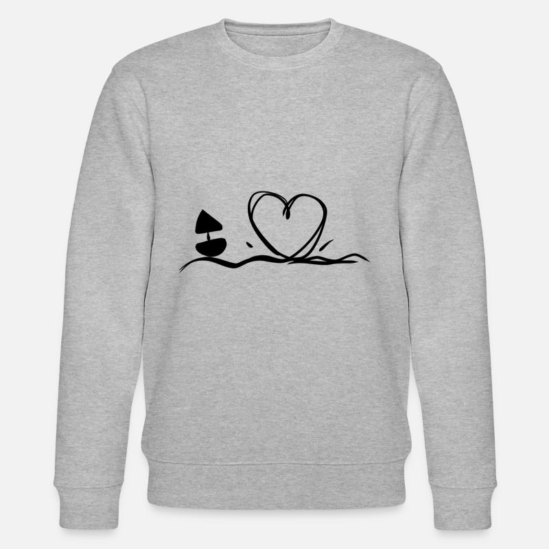 herz wasser schwimmen boot - Stanley/Stella Unisex Bio-Sweatshirt CHANGER  - Grau meliert