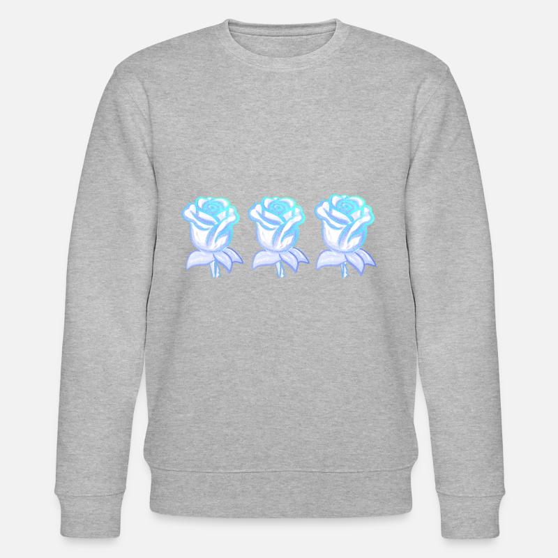 Three Roses Blue Glitter - Stanley/Stella CHANGER Unisex Organic Sweatshirt - heather grey