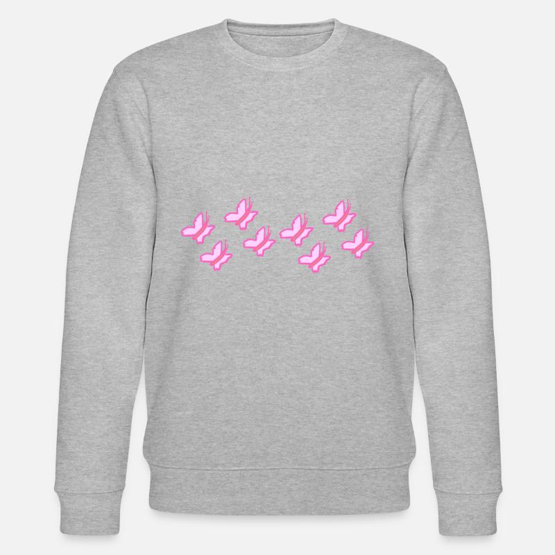 rosa schmetterlinge fliegen - Stanley/Stella Unisex Bio-Sweatshirt CHANGER  - Grau meliert