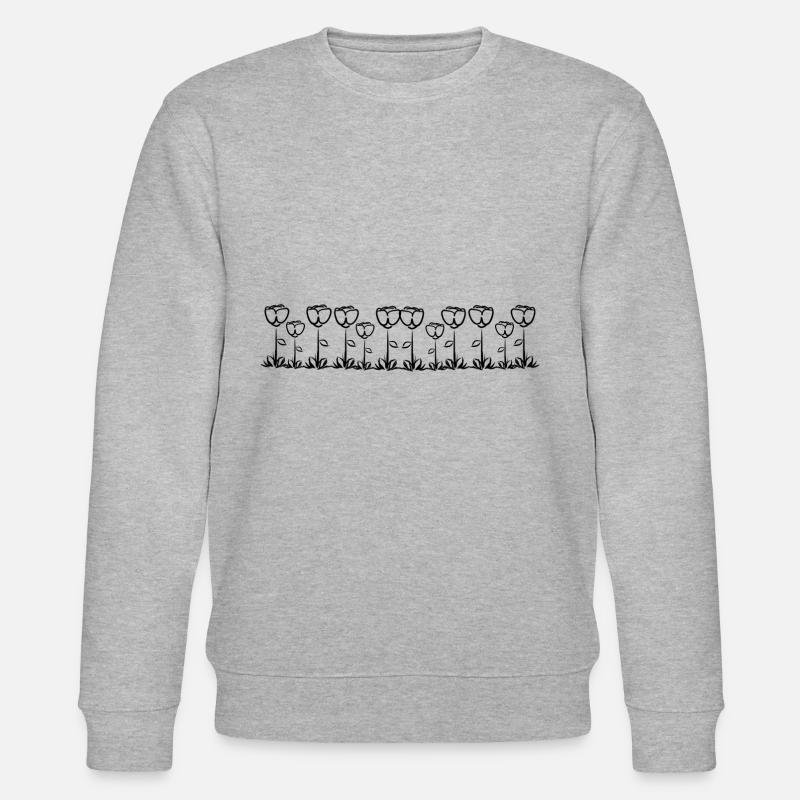 ligne fleurs rose stroke - Sweat bio CHANGER Stanley/Stella Unisexe - gris chiné
