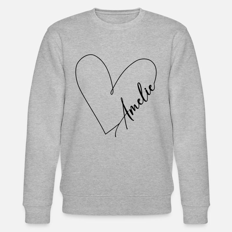 Amelie Name Herzlinie - Stanley/Stella Unisex Bio-Sweatshirt CHANGER  - Grau meliert