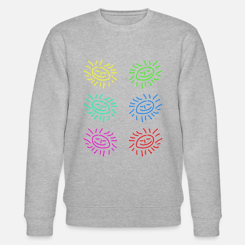 sun sticker yellow red - Stanley/Stella Unisex Bio-Sweatshirt CHANGER  - Grau meliert