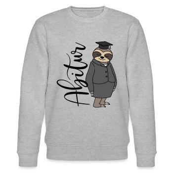Abschluss Faultier Frau Abi Schulabschluss Abitur - Stanley/Stella Unisex Bio-Sweatshirt CHANGER  - Grau meliert - Vorne - Nik (191cm) & Marisol (170cm)