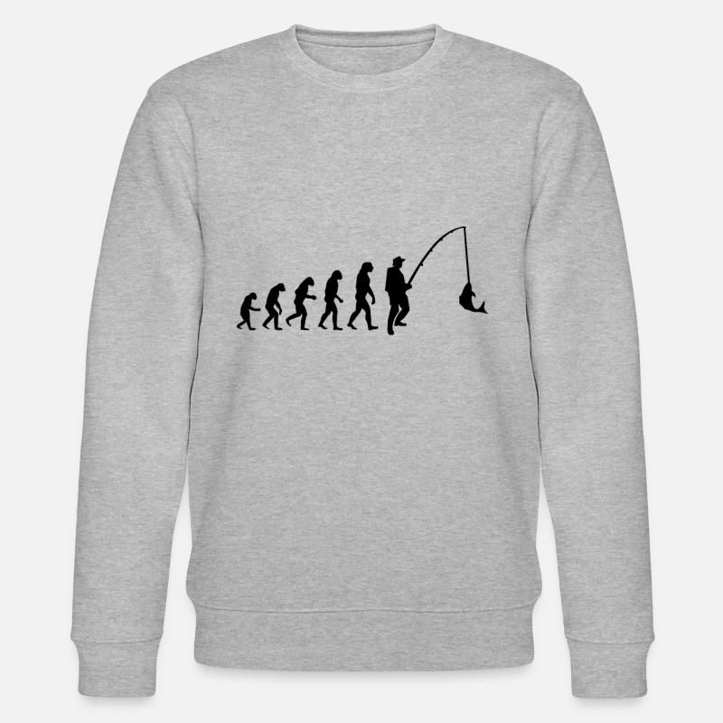 Pêche - Evolution - Cadeau - Pêcheur - Pêche - Sweat bio CHANGER Stanley/Stella Unisexe - gris chiné