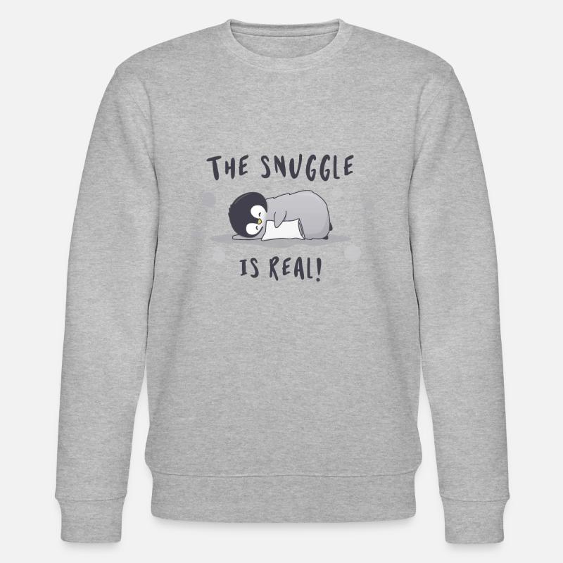 Der Kuschel ist echt - Pinguin - Stanley/Stella Unisex Bio-Sweatshirt CHANGER - Grau meliert